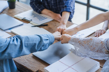 Financial Business man analyze the graph of the company's performance to create profits and growth,...