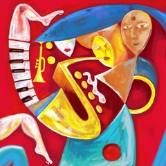Abstract Jazz Band Digital Artwork (Digital Art) JPG Only
