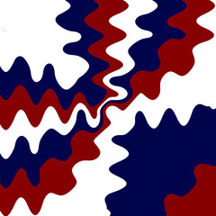 Abstract Red White and Blue Digital Art Design