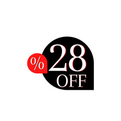 28% off Black figurine with red discount and 3D detail	