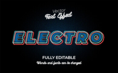 Electro editable text effect