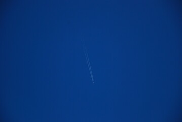 blue sky with airplane 