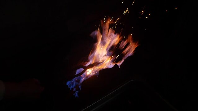 Fire and steel forging Japanese samurai katana sword