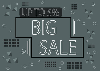 Big sale 5% off template special offer. 5 percent in white.