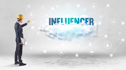 Engineer working on a social media concept