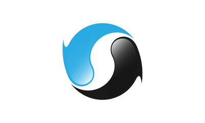 Circle yin yang logo template Illustration Design	
