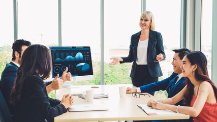 Business data dashboard analysis by ingenious computer software . Investment application display...
