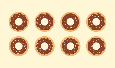 set of chocolate donuts