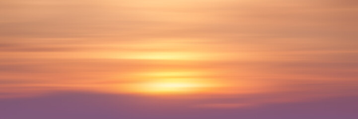 Panoramic view of the sunset sky, vector background