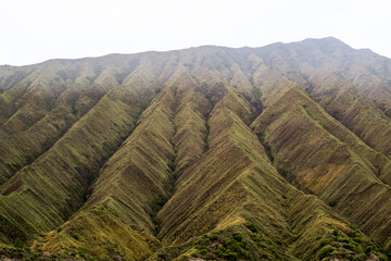 a mountain that has many valleys. Batok Mountain, Indonesia.