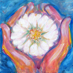 Hands with Flower