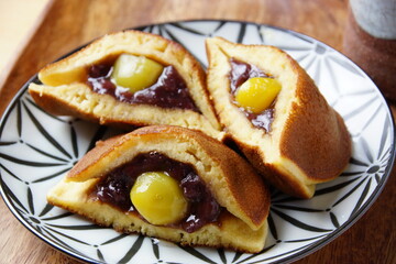 栗どら焼き　三笠焼き