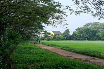 field with jogging track