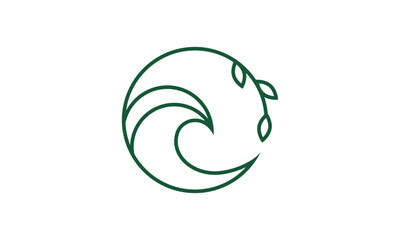 ocean natural logo. Seaweed logo designs icon. sea vector	
