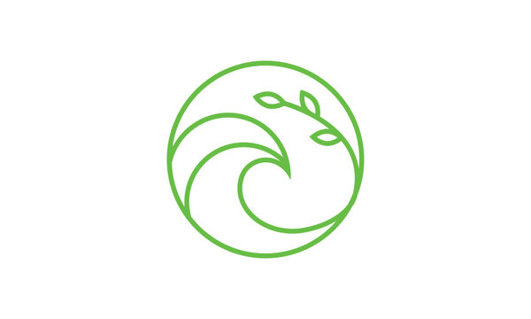 ocean natural logo. Seaweed logo designs icon. sea vector	

