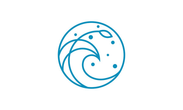 ocean natural logo. Seaweed logo designs icon. sea vector	
