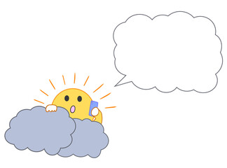 電話をかける太陽（吹き出し）