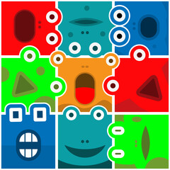 Seamless pattern with frog. Design for wall decoration, postcard, poster, brochure, shirt, etc.