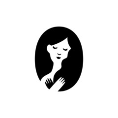 woman, flat vector symbol design illustration