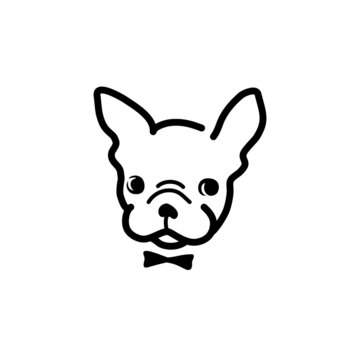 French bulldog, dog, outline vector symbol design