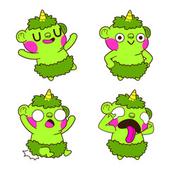 Cute Ogre Doodle Sticker, Goblin, Troll, Orc Illustration