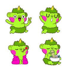 Cute Ogre Doodle Sticker, Goblin, Troll, Orc Illustration