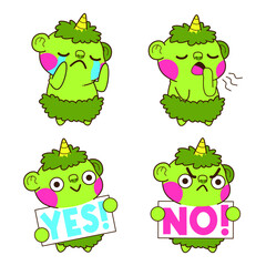 Cute Ogre Doodle Sticker, Goblin, Troll, Orc Illustration