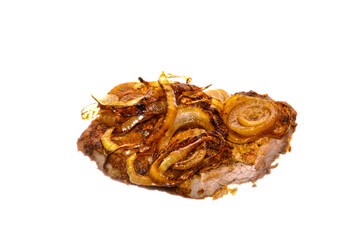 fried meat isolated on white background