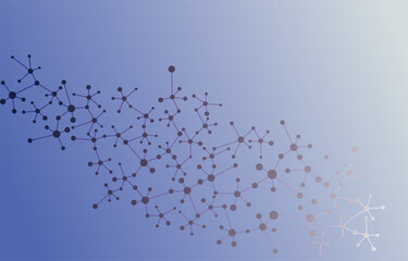Molecular structure background. Connected lines with dots, science and technology concept. 
