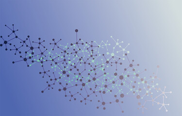Abstract background with molecule DNA.  Connected lines with dots, science and technology concept. 