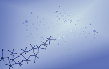 Geometric abstract background with molecule and neutrons connected lines with dots. Science and technology concept 