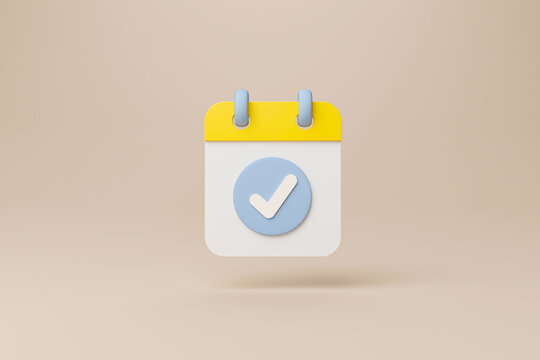 Calendar Deadline Or Event Reminder Notification Icon Notice. 3d Rendering Illustration