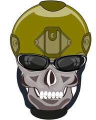 Skull of the person in tactical send