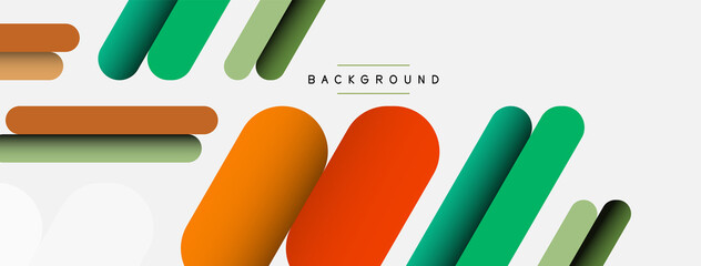 Abstract background. Round shapes, lines compositions on grey backdrop. Vector illustration for wallpaper banner background or landing page