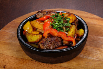 Georgian traditional cuisine - meat with potato