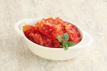 Hungary vegetarian Lecho with vegetables