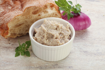 Jewish traditional cuisine herring mousse Forsmak