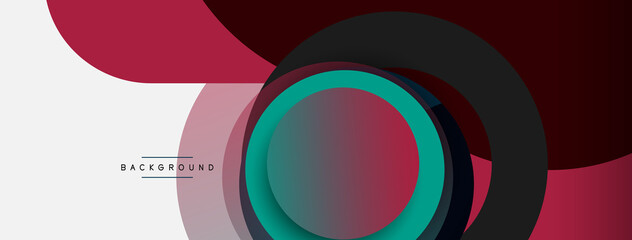 Creative geometric wallpaper. Minimal abstract background. Circles composition vector illustration for wallpaper banner background or landing page