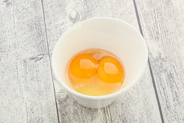 Chicken egg in the bowl