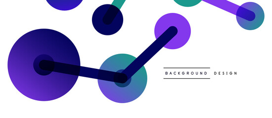 Abstract background. Round dots connected by lines. Trendy techno business template for wallpaper, banner, background or landing