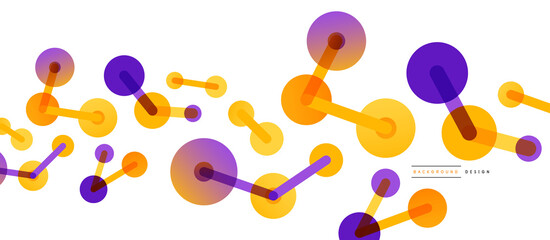 Line points connections geometric abstract background. Circles connected by lines. Trendy techno business template for wallpaper, banner, background or landing