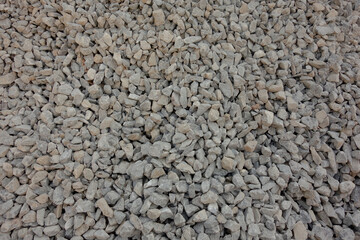 Construction Material. Crushed stone. Crushed rock background.