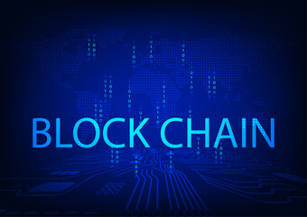 blockchain network binary code technology future concept, vector illustration