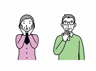 驚くシニア夫婦