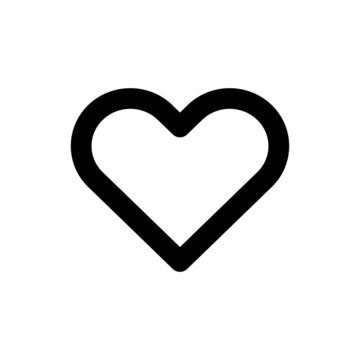 Simple heart icon, Vector line icon on white background.