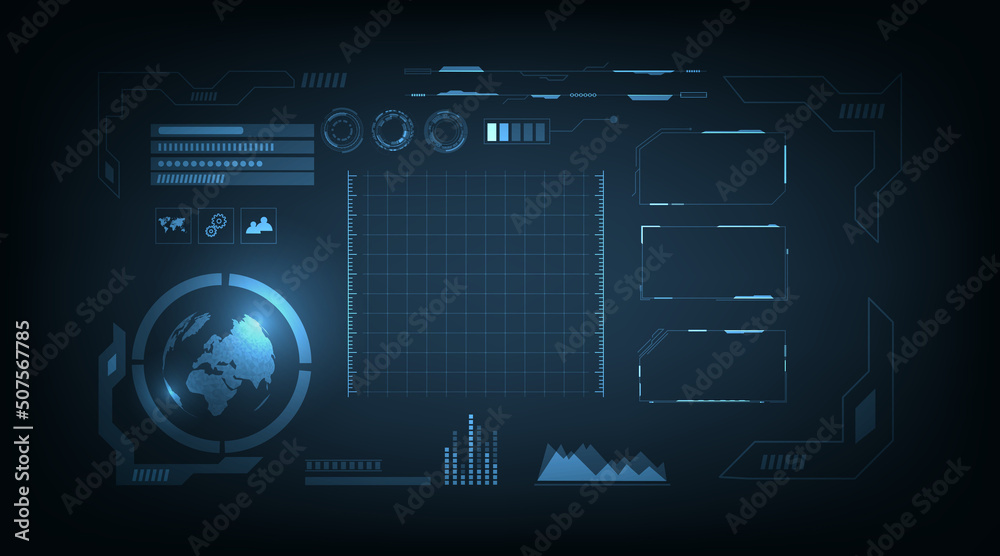 Poster innovative infographics hud concept.technology futuristic design hud interface hologram elements of 