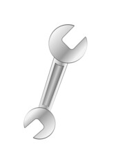 Wrench spanner icon vector isolated. Open end steel spanner, mechanic tool.