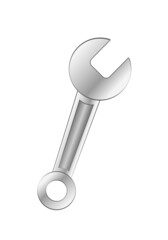 Combination wrench vector isolated on white. Open end and ring spanner icon.