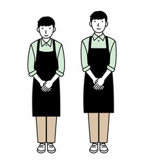 お辞儀をする男性店員