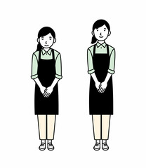 お辞儀をする女性店員